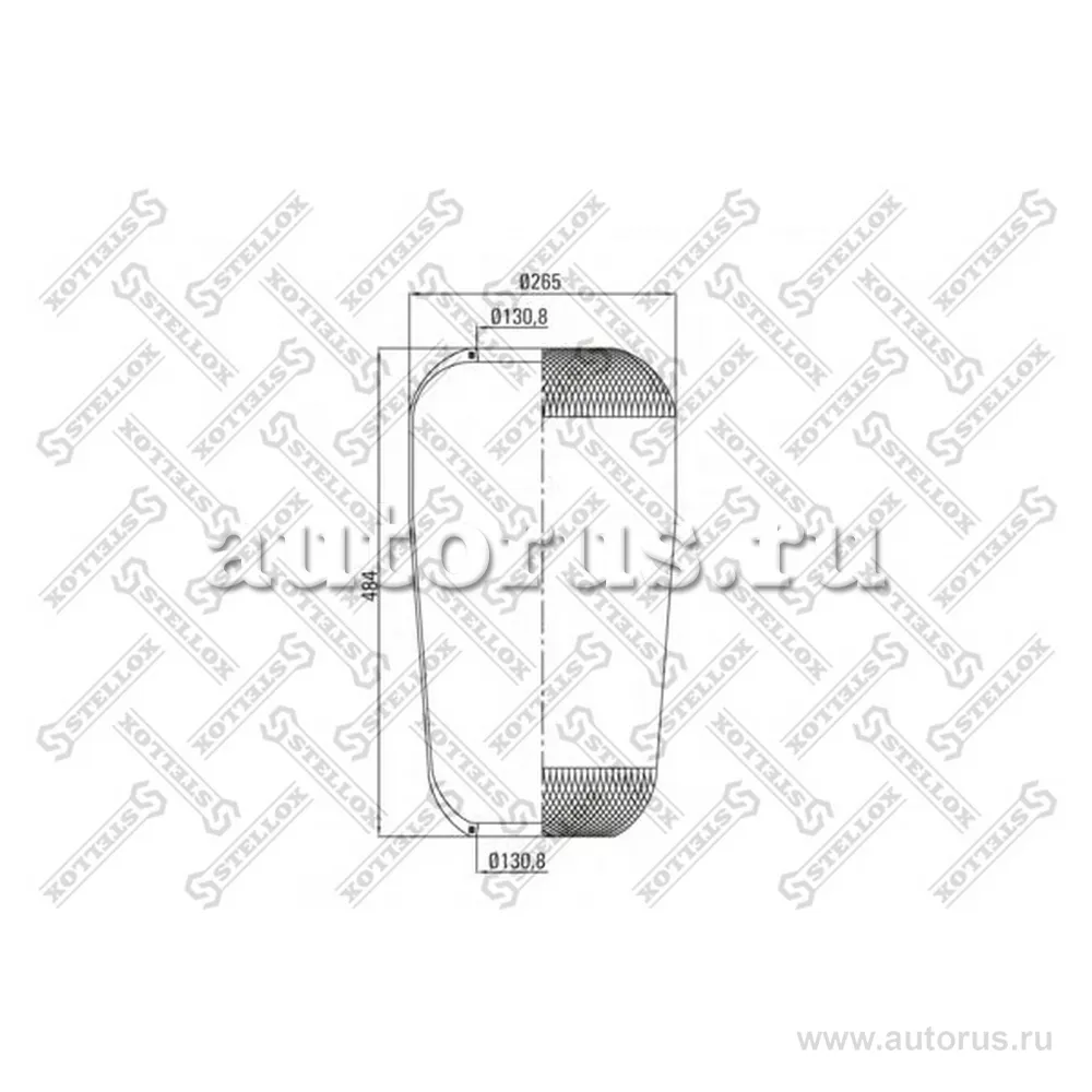 Пневмоподушка кон 484-264-130.8/130.8 MB, Iveco STELLOX 90-07370-SX