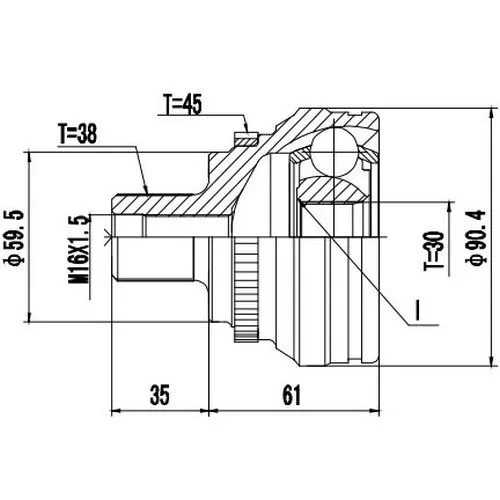 ШРУС наружный AUDI A6 (4A,C4)(94-- 97) ZIKMAR Z88453R
