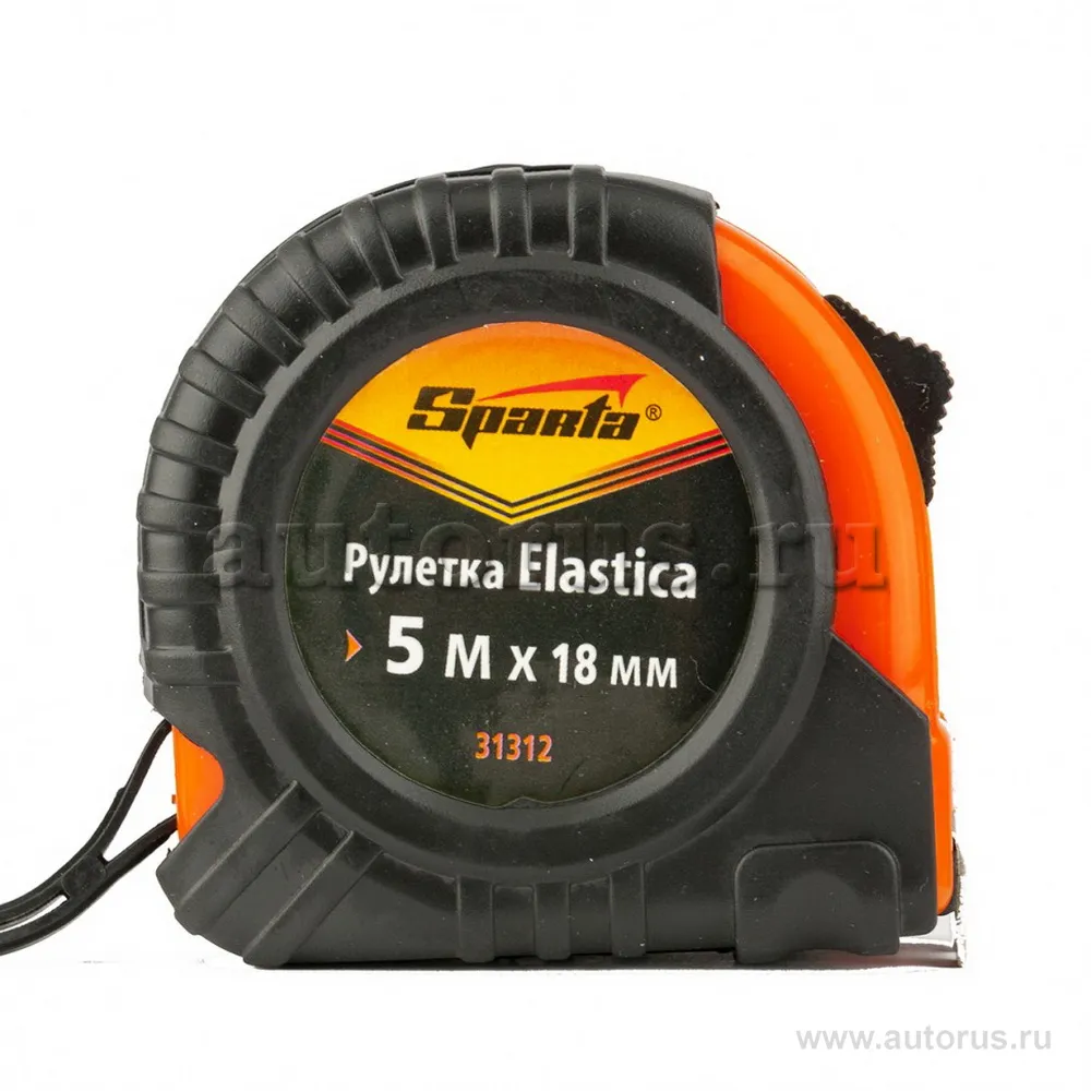 Рулетка Elastica, 5 м x18 мм, обрезиненный корпус SPARTA 31312