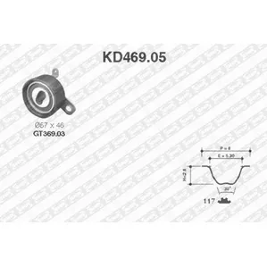 Ремкомплект ГРМ (ремень Ролики) SNR KD46905