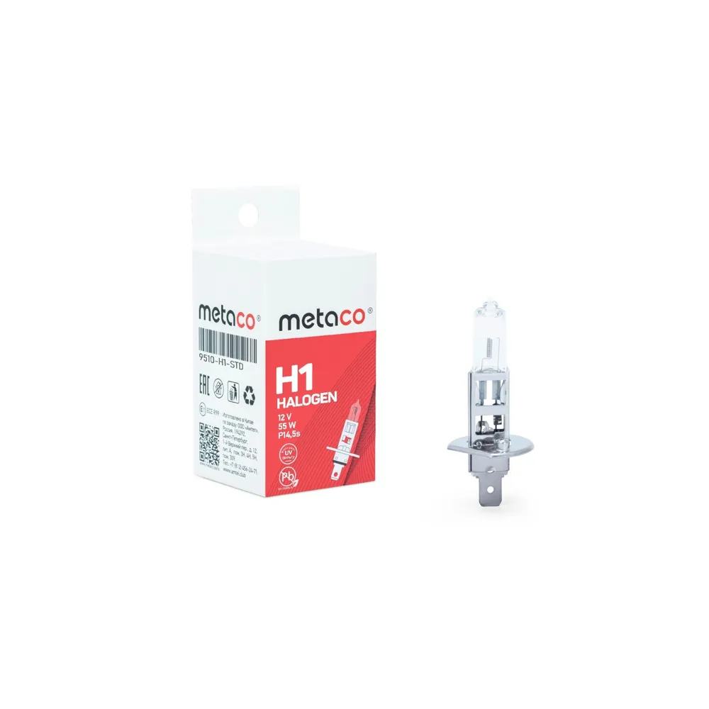 Лампа H1 12V-55W Стандартная, P14.5s Metaco 9510-H1-STD
