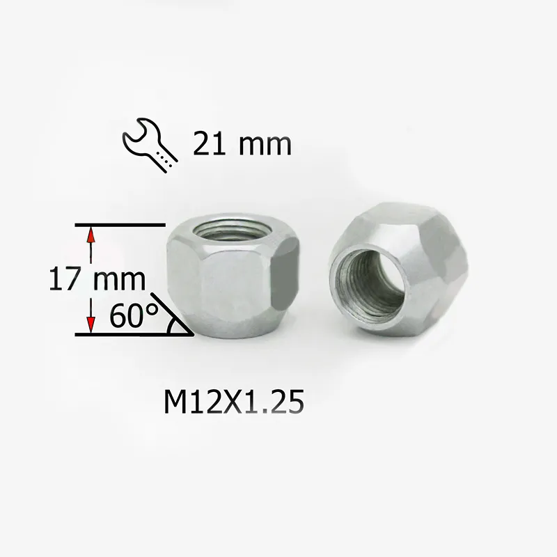 Гайка M12X1,25 17мм Конус,открытая, кл21мм Цинк SDS FPA00002ZX