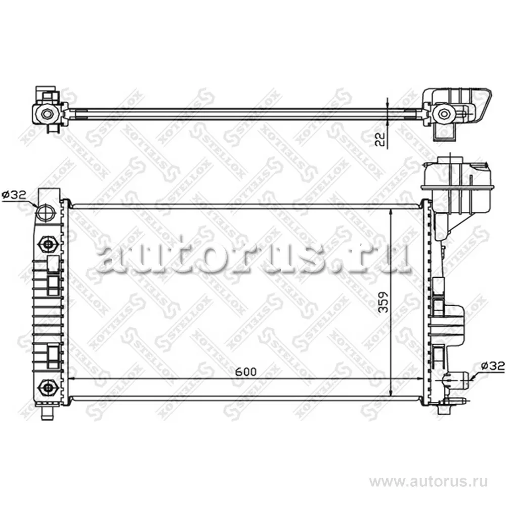 Радиатор системы охлаждения MB W168 1.4/1.6/1.9 97-04 STELLOX 10-25894-SX