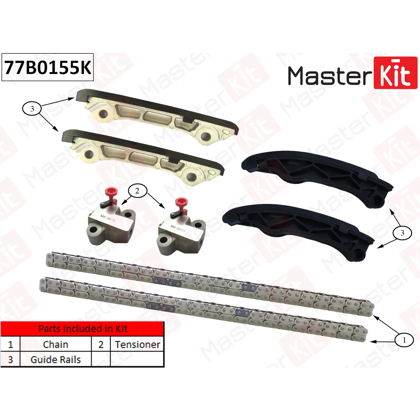 Цепь ГРМ к-кт MASTERKIT 77B0155K