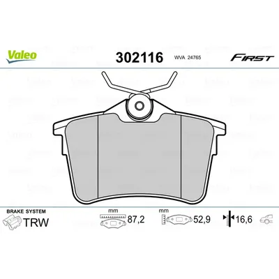 К-т дисков. тормоз. колодок VALEO 302116
