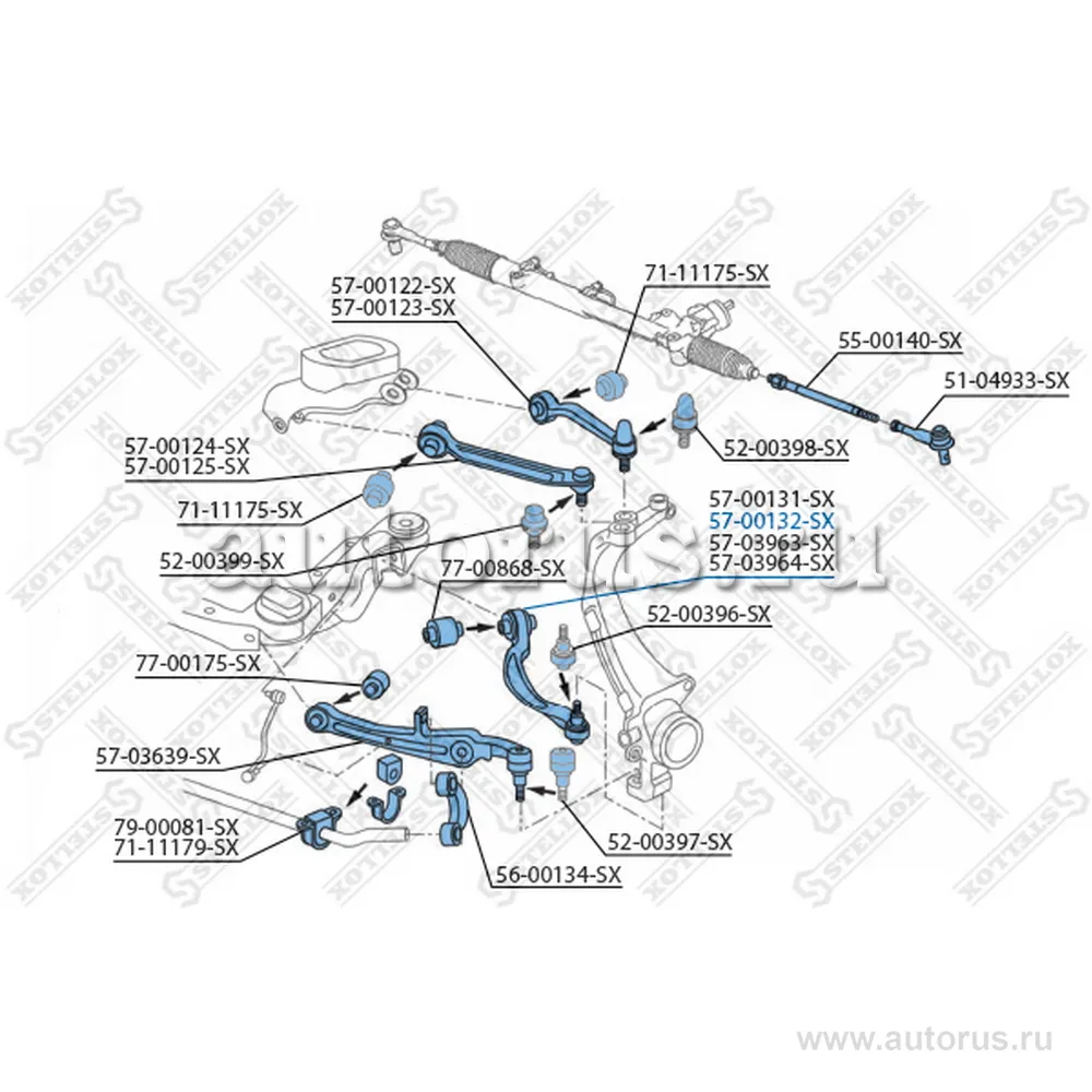 Рычаг задний нижний правый Audi A6 all 04> STELLOX 57-00132-SX
