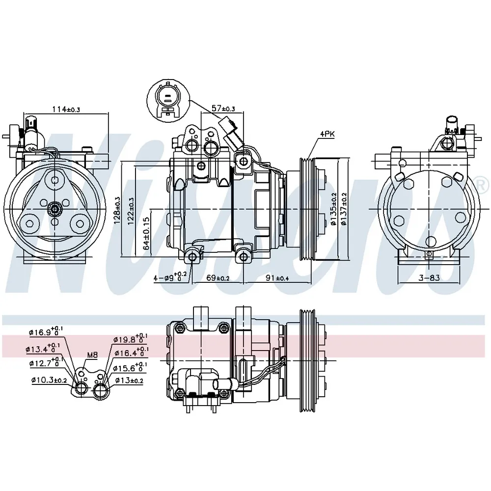 Компрессор кондиционера HYUNDAI GETZ 1.4/1.6
