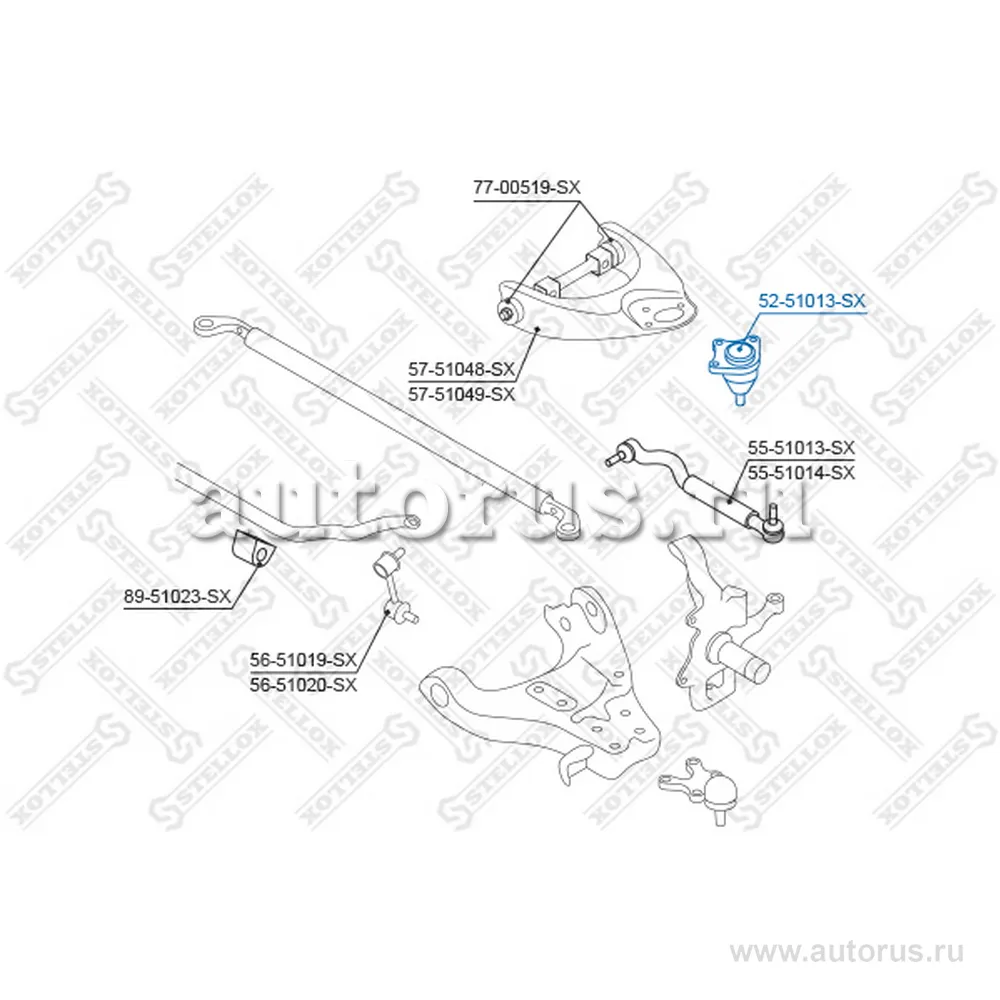 Опора шаровая верхняя Hyundai Terracan 01> STELLOX 5251013_SX