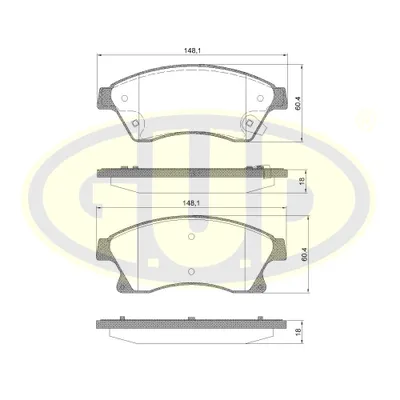 КОЛОДКИ ПЕР OPL ASTRA H 06-/J 09-/MOKKA 12-/CHV CRUZE 09-/AVEO/ORLANDO 11- ECO-LINE G.U.D GBP880168