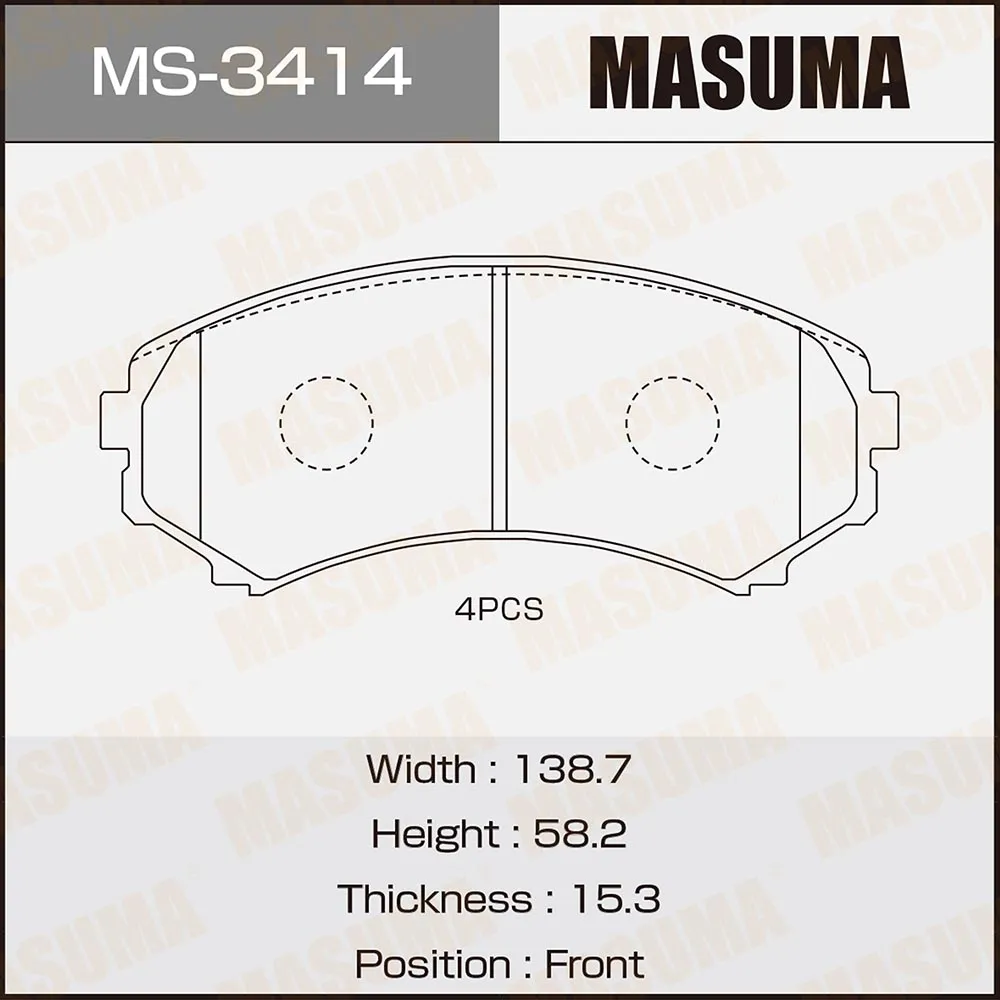 Колодки передние MAZDA BONGO BRAWNY MASUMA MS-3414