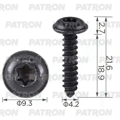Винт металлический land rover,Renault Винт крепления обшивки двери 4, PATRON P37-3944