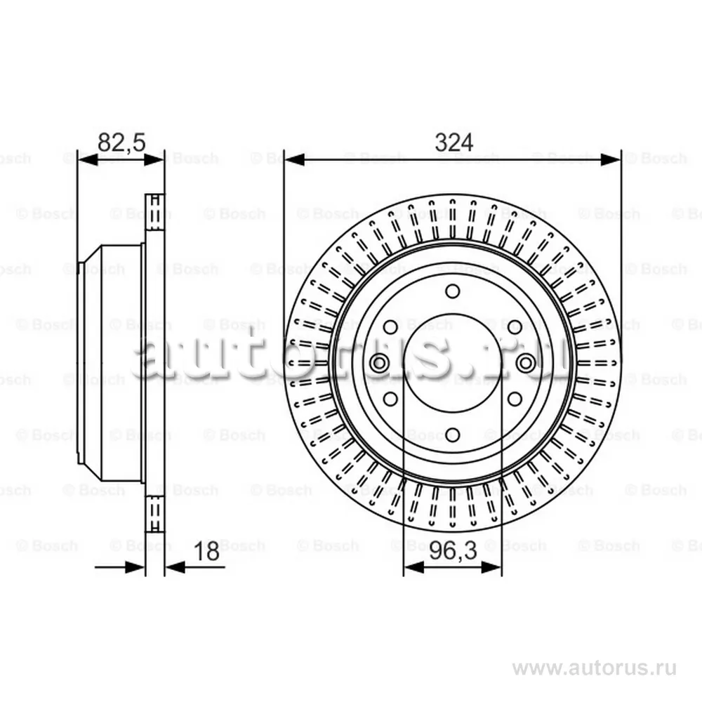Диск тормозной HYUNDAI H1/STAREX 08- задний BOSCH 0 986 479 U29