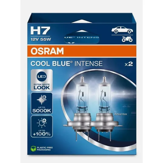 Автомобильная галогенная лампа OSRAM H7 12V 55W PX26d 5000К COOL BLUE INTENSE (комплект 2 шт) 64210CBN-2HB
