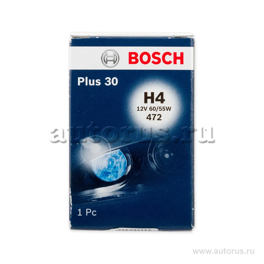 Лампа 12V H4 60/55W +30% BOSCH 1 шт. картон 1 987 302 042