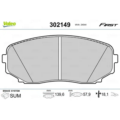 К-т дисков. тормоз. колодок VALEO 302149