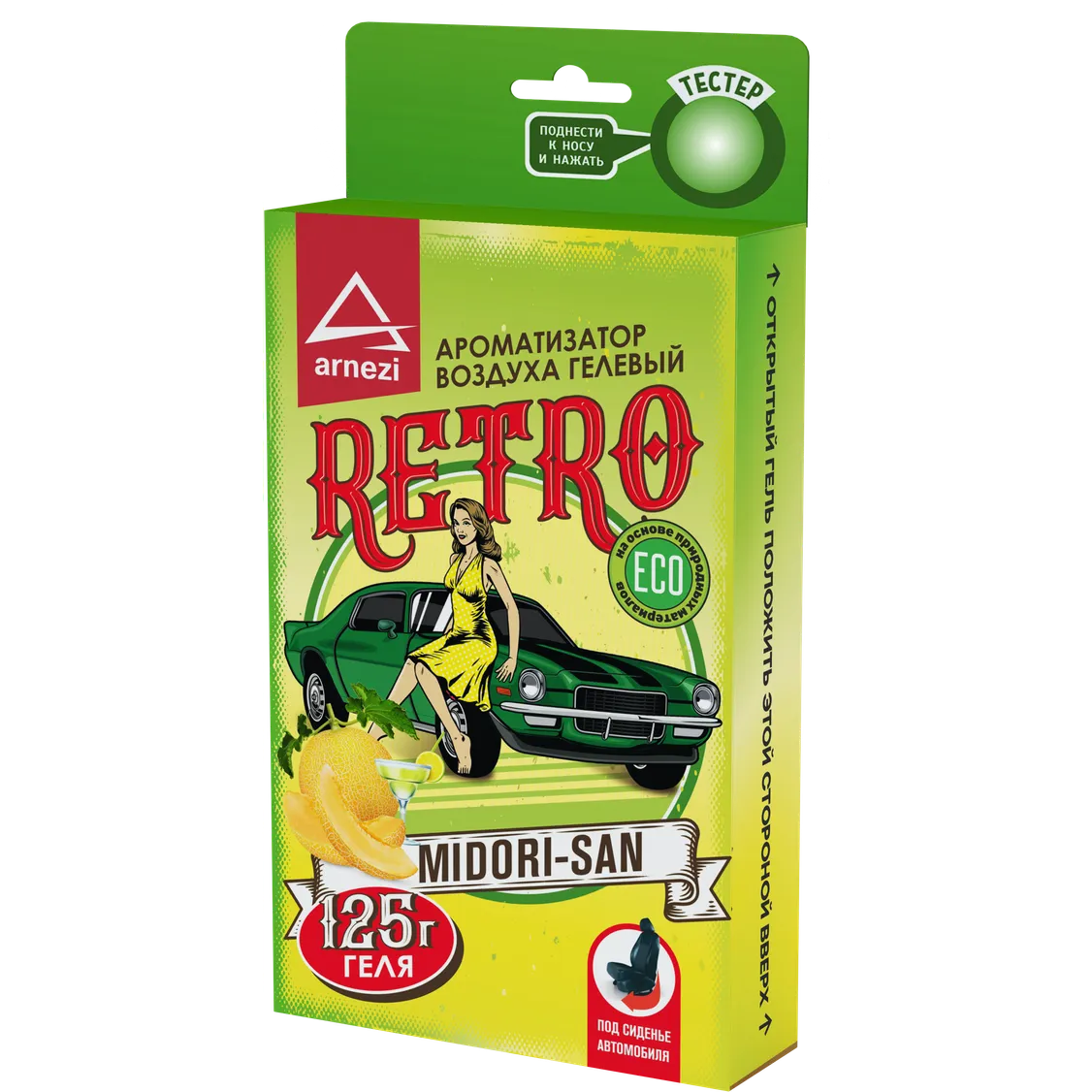 Ароматизатор под сиденье, гелевый Retro Midori-san 125г ARNEZI A1509169