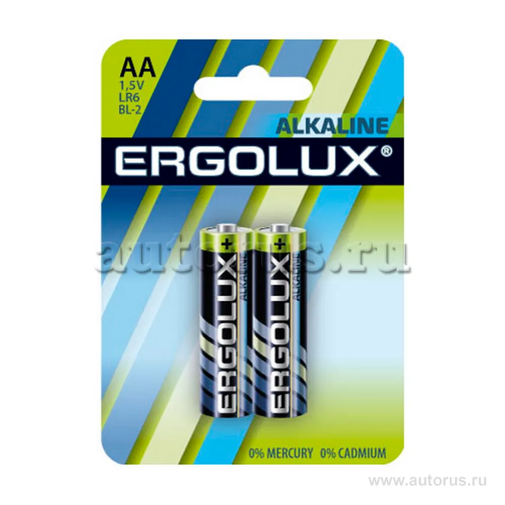 Батарейка алкалиновая ERGOLUX Alkaline AA 1,5V (2 шт) LR6 BL-2