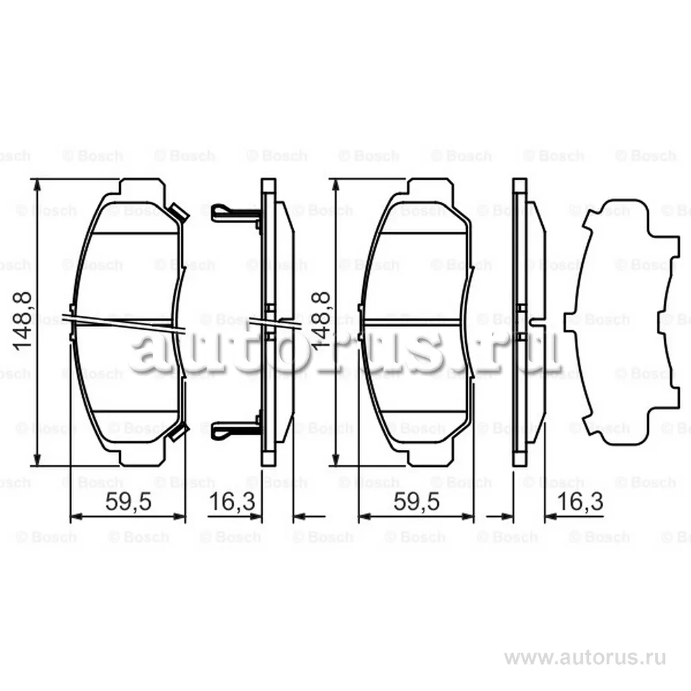 Колодки дисковые п Honda Jazz 1.2i1.4 02Stream 1.7i2.0i 01 BOSCH 0 986 424 722