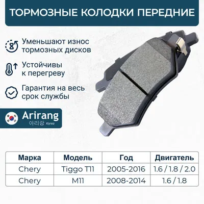 Колодки дискового тормоза перед. ARIRANG ARG28-1423