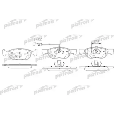 Колодки тормозные дисковые передн ALFA ROMEO: 145 96-01, 146 96-01 PATRON PBP1137