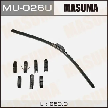 Щетка стеклоочистителя 650 мм бескаркасная 1 шт MASUMA Nano Graphite MU-026U