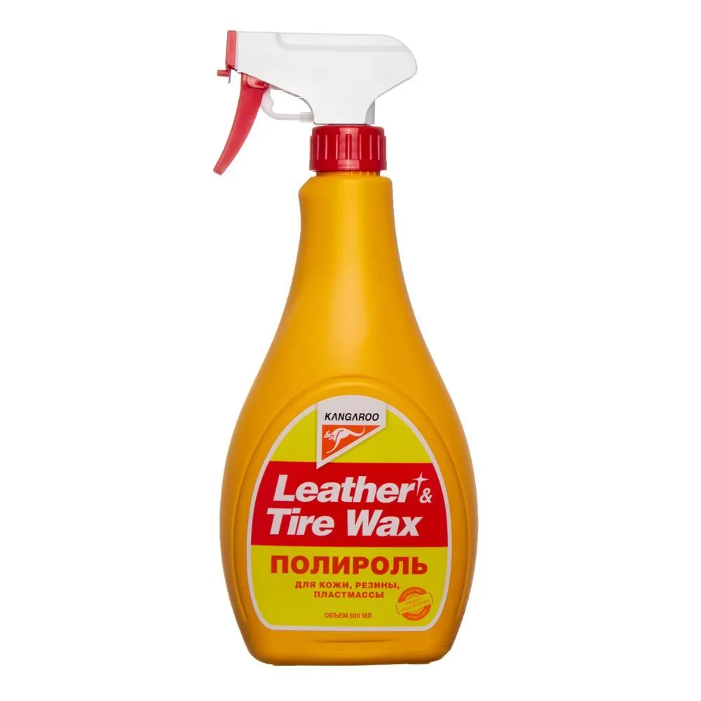 Полироль универсальный (кож.,рез.,пласт.) Leather Tire Wax lite (без губки), 500 мл KANGAROO 330126