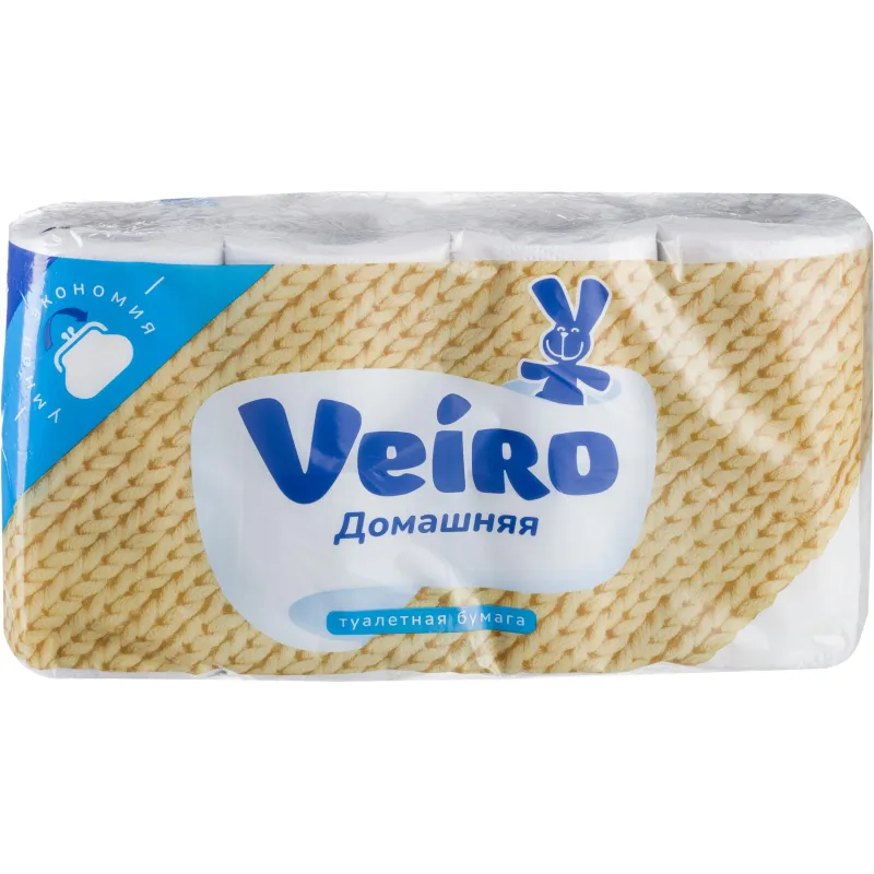 Бумага туалетная Veiro Домашняя 2сл бел втор втул 15м 8рул/уп 1с28 1553444