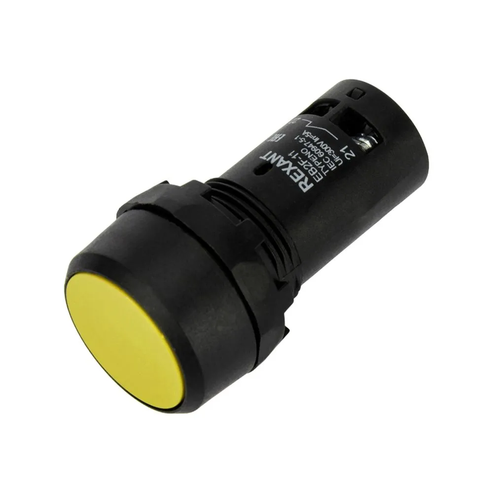 Кнопка EB22 возвратная желтая NO+NC 300 В REXANT 36-5532