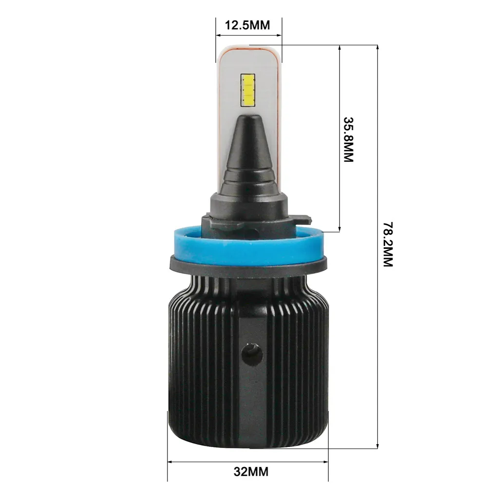 Лампа светодиодная 8-32V H11 25W PGJ19-2 5000K VIZANT Seoul-csp 2 шт. картон с корейским чипом J1H11