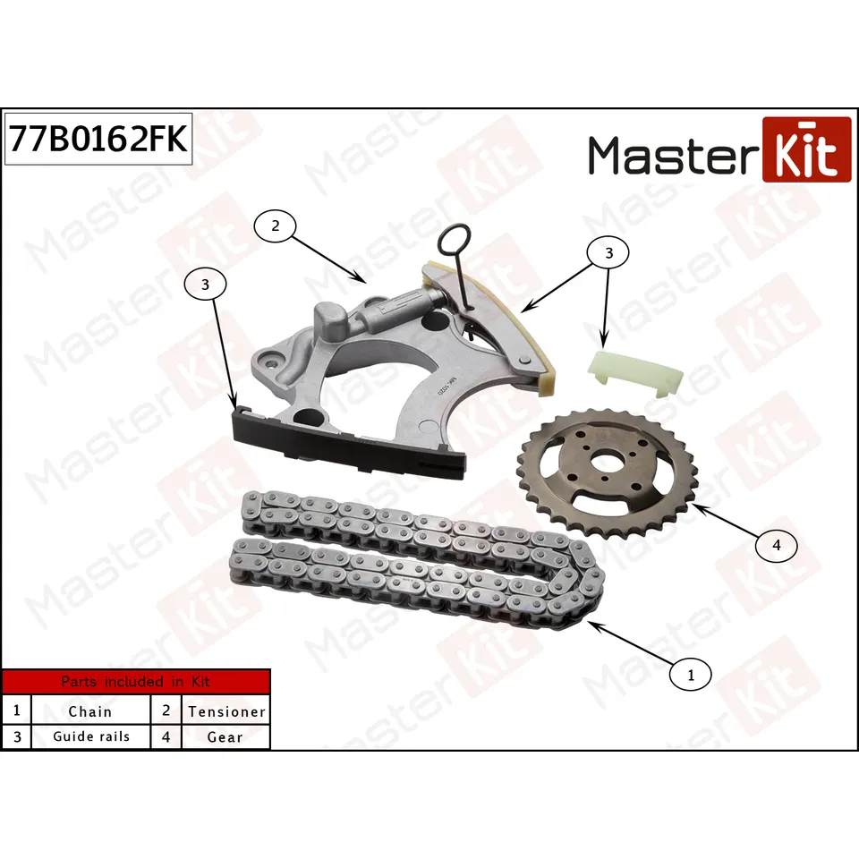 Комплект цепи распредвала MASTERKIT 77B0162FK