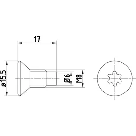 Болт крепления тормозного диска комплект 2 шт M8X1.25x17mm TEXTAR TPM0004