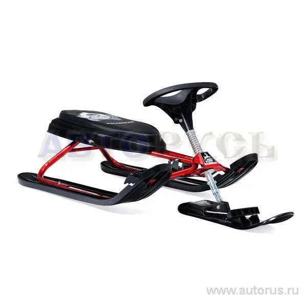 Снегокат детский с рисунком Волк рама сталь красная SNOWSTORM PRO X34765
