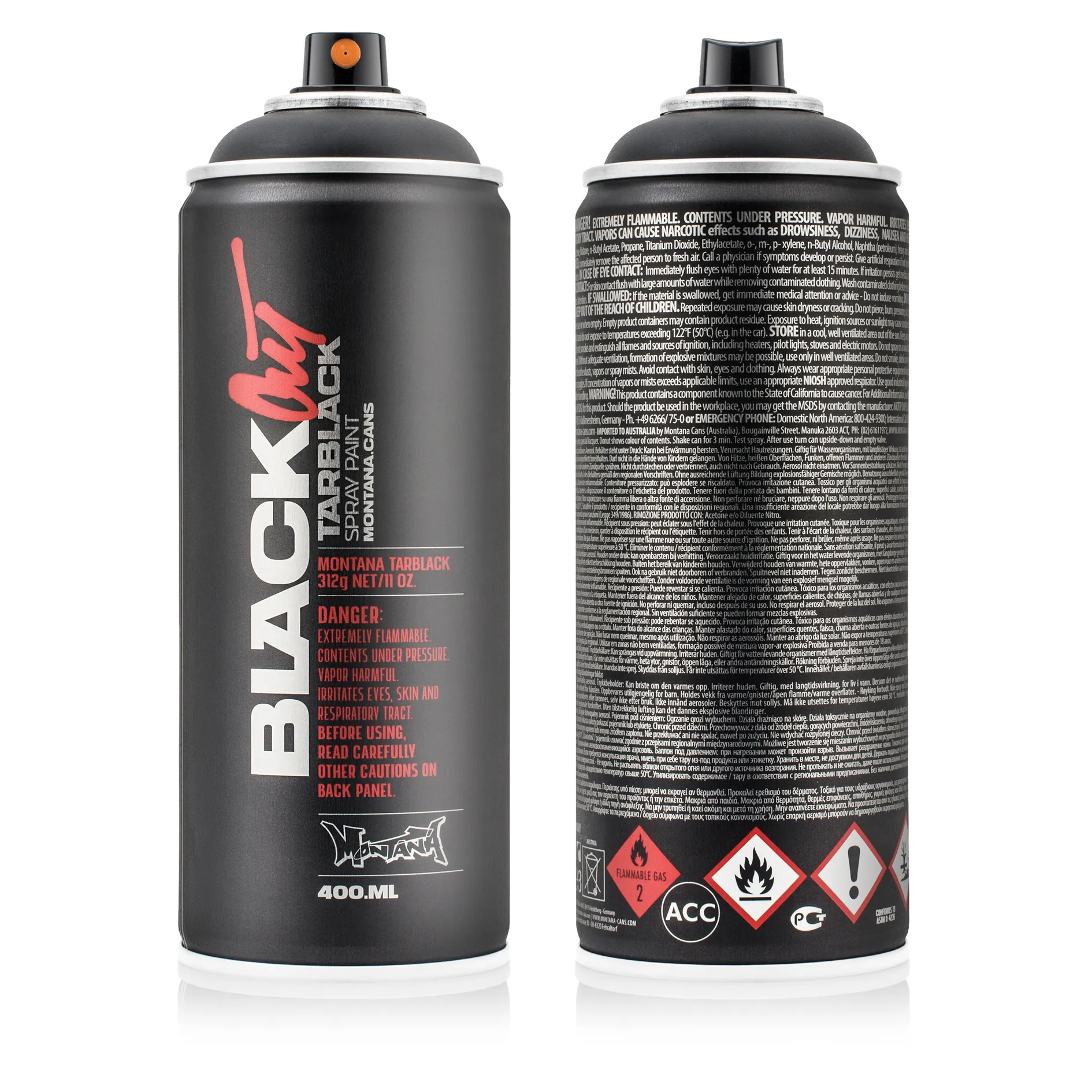 Краска TARBLACK OUT черная MONTANA CANS 9050 BLK
