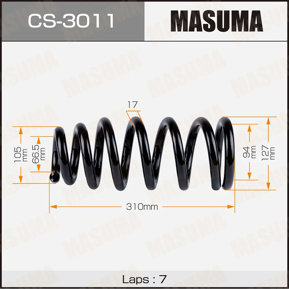 Пружина подвески MITSUBISHI L200 -16 перед. MASUMA CS3011