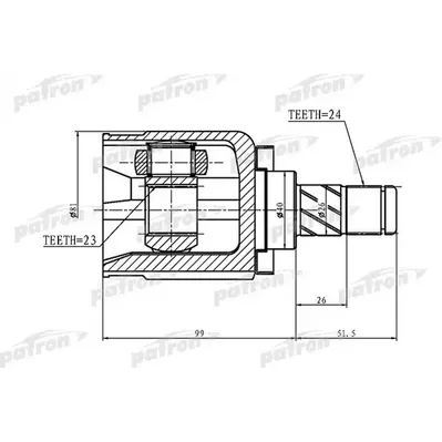 ШРУС внутренний 24x40x23 NISSAN PRIMERA P12 01-07 PATRON PCV1412