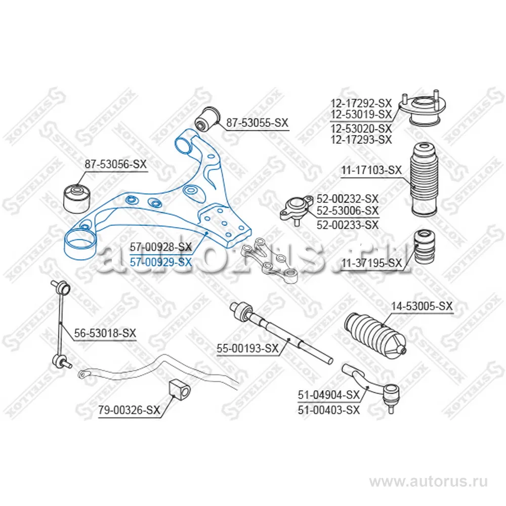 Рычаг передний правый Hyundai Tucson all 04> STELLOX 57-00929-SX