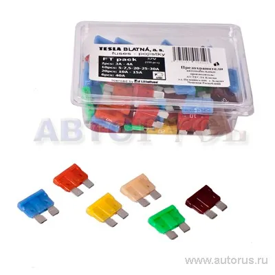 Предохранитель плоский ato, 80шт набор (Tesla)