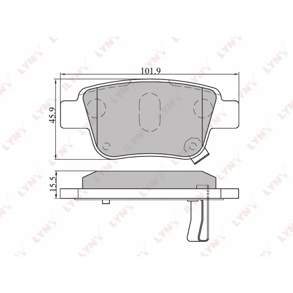 Колодки тормозные задние TOYOTA Avensis(T25) 1.6-2.4 03-08/Corolla Verso 1. LYNXauto BD-7539