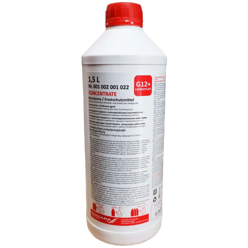 Антифриз 1,5L концентрат G12 красный ASTM D3306, ASTM D4985 NIAGARA 001002001022