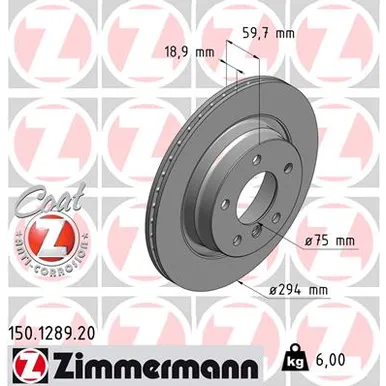 Диск тормозной задний BMW 3 (E46) 318 I 01-05 ZIMMERMANN 150128920