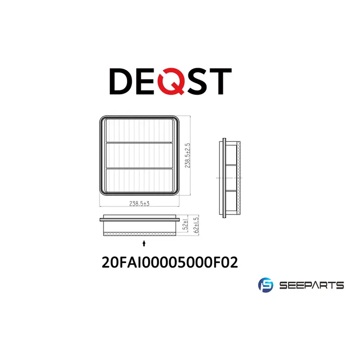 Воздушный фильтр. MITSUBISHI L 200 05.06- DEQST 20FAI00005000