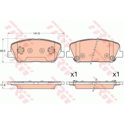 Колодки передние HYUNDAI/KIA Elantra/i30/Cerato/Optima/Ceed/ProCeed TRW GDB3582