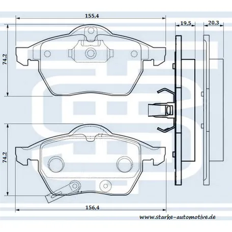 Колодки тормозные перед. SAAB 900 II / 9-3 (YS3D) / 9-5 (YS3E) / OPEL VECTRA B STARKE 175-557