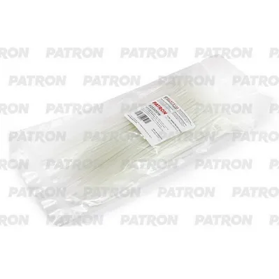 Комплект пластиковых хомутов для 2.5 х 200 мм, 100 шт, Nylon 6.6, белые PATRON P25200W