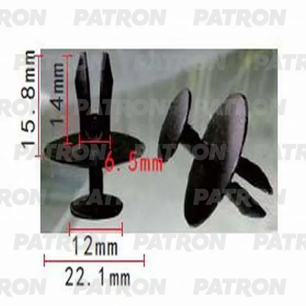 Клипса пластмассовая Peugeot Citroen применяемость: распорная, обшивка PATRON P37-1151