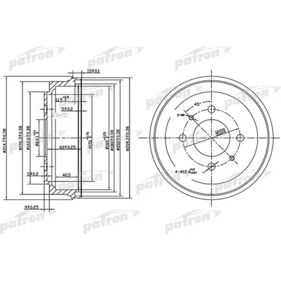 Барабан тормозной MITSUBISHI: COLT V 96-00 PATRON PDR1485