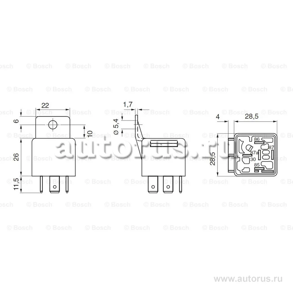Реле, топливный насос universal BOSCH 0 332 019 151