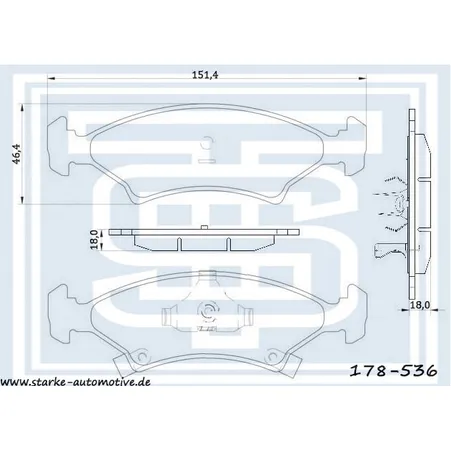 Колодки тормозные перед. KIA SEPHIA (FA) SPORTAGE (K00) STARKE 178536