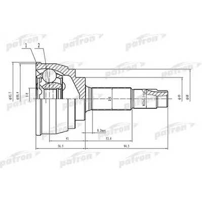 ШРУС наружный 25x49x21 NISSAN TIIDA LATIO (SC11) 05- PATRON PCV1541