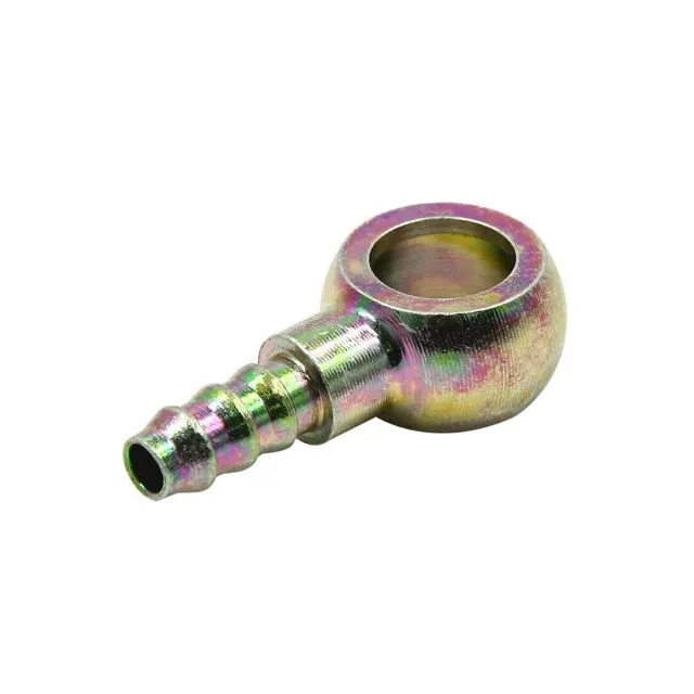 Фитинг BANJO для автопрома желтый, елочка (DN10 3/8")x0град.x(D=14,1mm) ATD ATD810166
